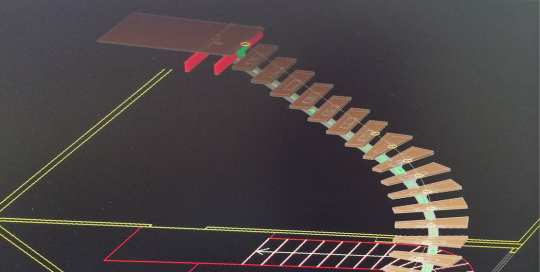 Steel tube stairs 3D CAD development